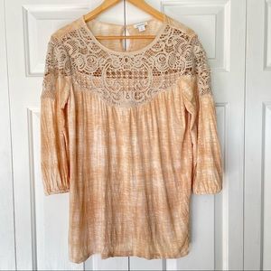 Sundance Bohemian Crocheted Tie Dyed Top